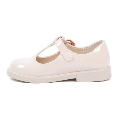 Chaussure fille beige vernie à boucle dorée OSCAR KIDS OK-2603-B-BG