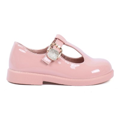Chaussure fille rose vernie à boucle dorée OSCAR KIDS OK-DR2603-B-RO