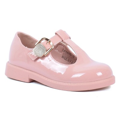 Chaussure fille rose vernie à boucle dorée OSCAR KIDS OK-DR2603-B-RO