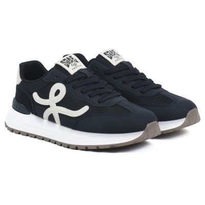 Basket femme noire et blanche style sport casual FASHION CASUAL K532-N