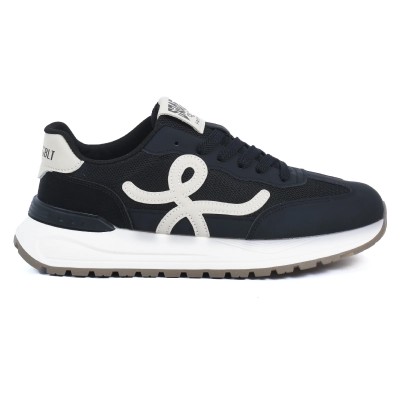 Basket femme noire et blanche style sport casual FASHION CASUAL K532-N