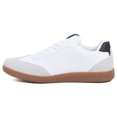 Basket femme blanche à semelle gomme style casual GLA SHOES GLA-240606-1-BC