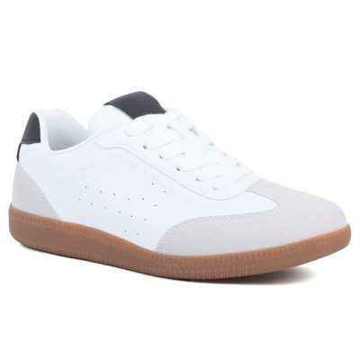 Basket femme blanche à semelle gomme style casual GLA SHOES GLA-240606-1-BC