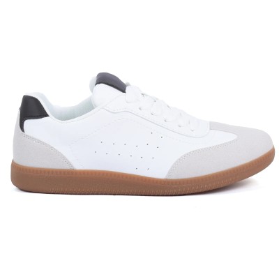 Basket femme blanche à semelle gomme style casual GLA SHOES GLA-240606-1-BC