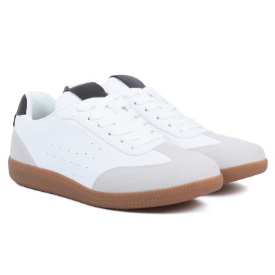 Basket femme blanche à semelle gomme style casual GLA SHOES GLA-240606-1-BC