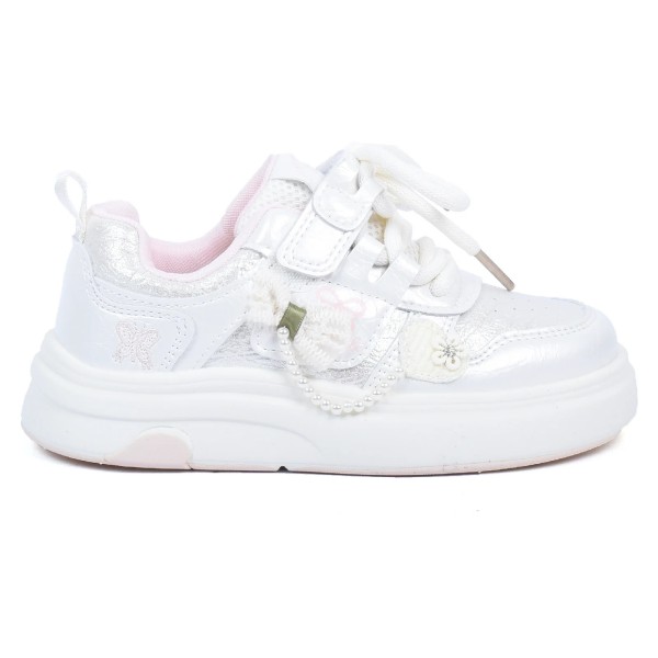 BASKETS FILLE BLANC ROSE