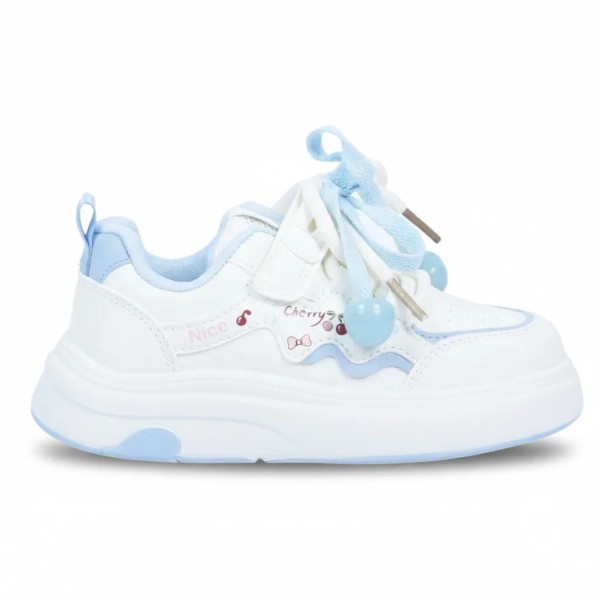 BASKETS FILLE BLANC BLEU