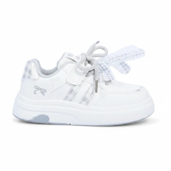 BASKETS FILLE BLANC ARGENT
