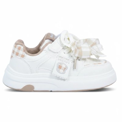 baskets-fille-chic-blanc-kaki-b2512-bc-k