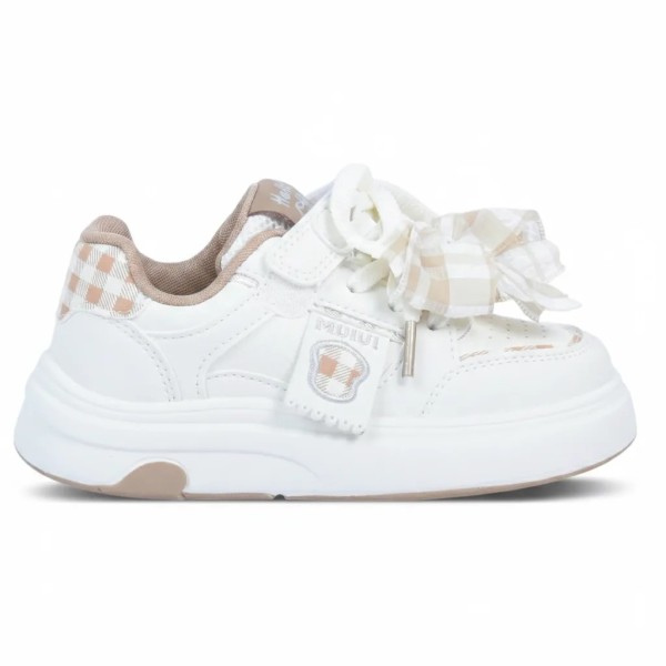 BASKETS FILLE BLANC KAKI