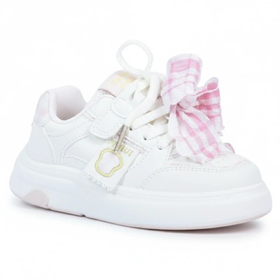 baskets-fille-chic-blanc-rose-b2512-bc-ro