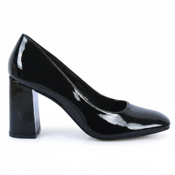 ESCARPINS FEMME NOIR TALON CARRÉ