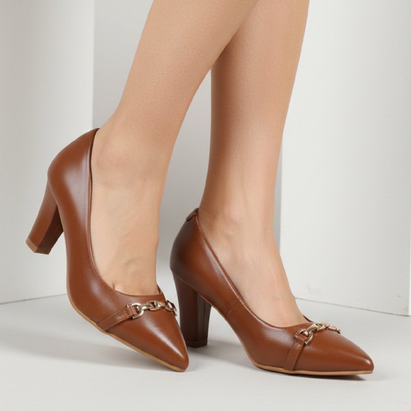ESCARPINS FEMME CAMEL TALON
