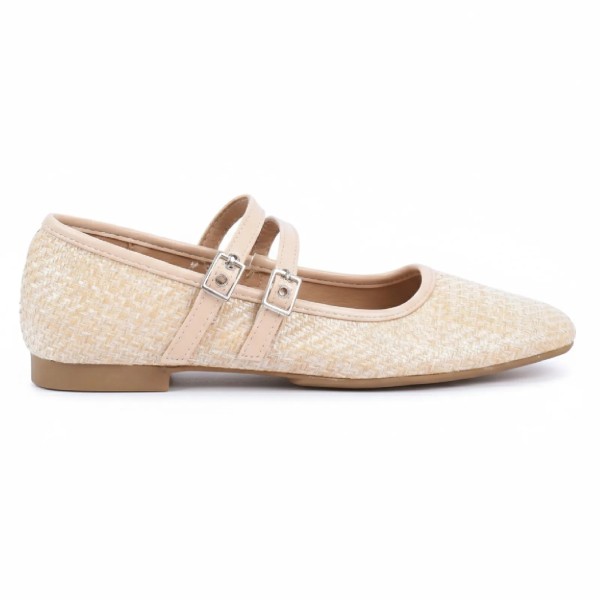 BALLERINES BEIGE A DOUBLE BRIDE CLASSIQUE
