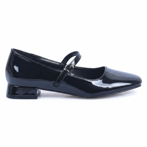 BALLERINES NOIR VERNIS A PETIT TALON