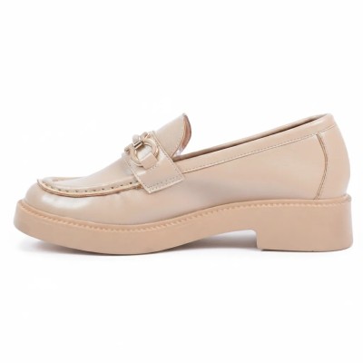 Mocassins Femme Beige Primo Marco – Talon Confort & Élégance | Réf. PM-8-714-3-BG