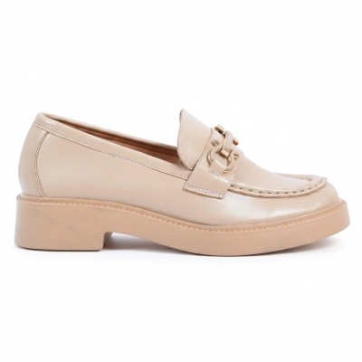 Mocassins Femme Beige Primo Marco – Talon Confort & Élégance | Réf. PM-8-714-3-BG