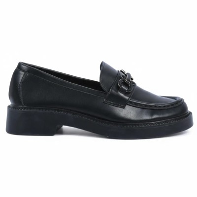 Mocassins Femme Noir Primo Marco – Talon Confort & Élégance | Réf. PM-8-714-3-N