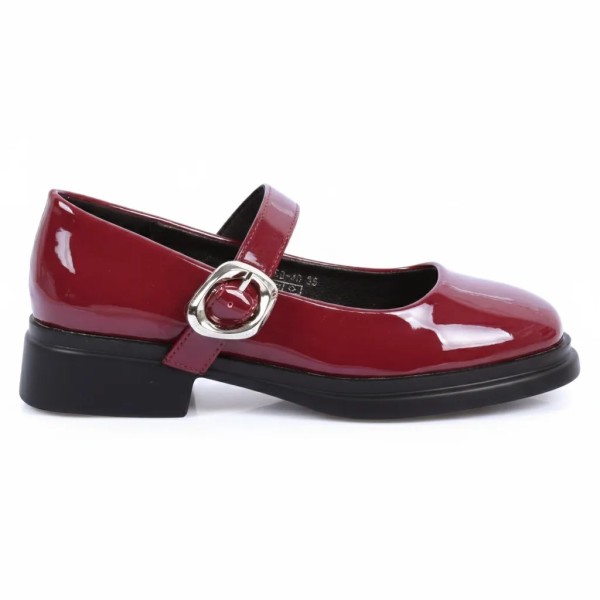 BALLERINES FEMME VERNIES BORDEAUX