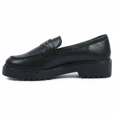 Mocassins Femme Noir GLA Shoes – Semelle Épaisse & Confort | Réf. GLA-GQ-119-N