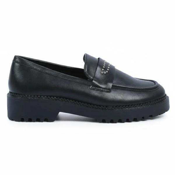 MOCASSINS FEMME SEMELLE EPAISSE NOIR