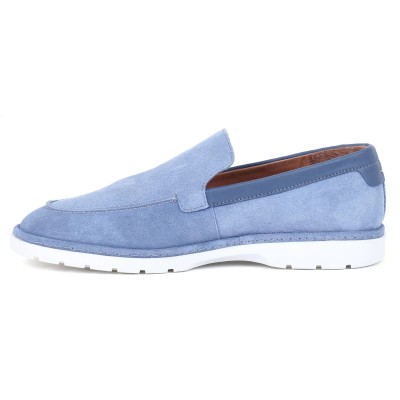 Mocassins Homme Daim Bleu Ciel ELITO – Confort & Style Estival | Réf. EL-2235-D-BC