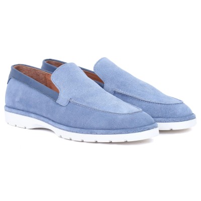 Mocassins Homme Daim Bleu Ciel ELITO – Confort & Style Estival | Réf. EL-2235-D-BC