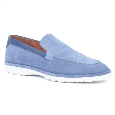 Mocassins Homme Daim Bleu Ciel ELITO – Confort & Style Estival | Réf. EL-2235-D-BC