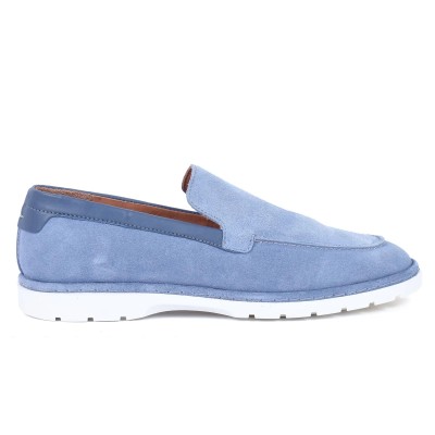 Mocassins Homme Daim Bleu Ciel ELITO – Confort & Style Estival | Réf. EL-2235-D-BC