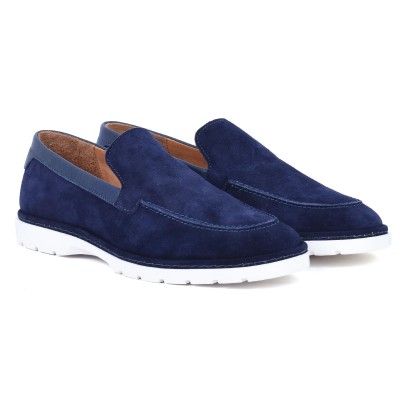 Mocassins Homme Daim Bleu Marine ELITO – Confort & Élégance | Réf. EL-2235-D-BM