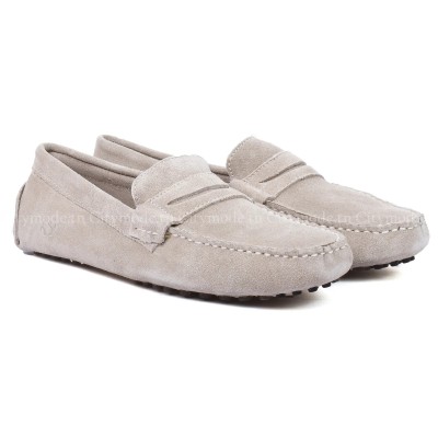 mocassin-homme-casual-superga-100% cuir-gris-clair-sgas001wr0-362