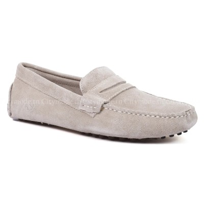 mocassin-homme-casual-superga-100% cuir-gris-clair-sgas001wr0-362