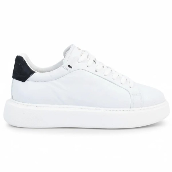 SNEAKERS HOMME BLANC NOIR CUIR