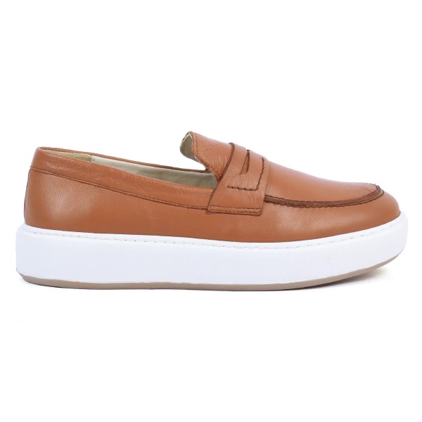 SNEAKERS SLIP-ON HOMME CAMEL CUIR