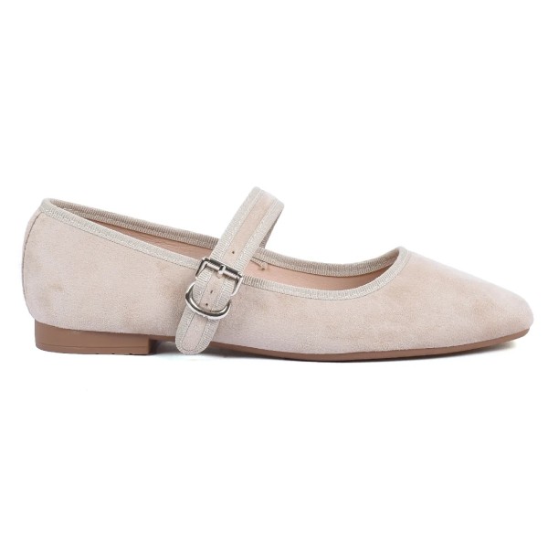 BALLERINES FEMME AVEC BRIDE BEIGE