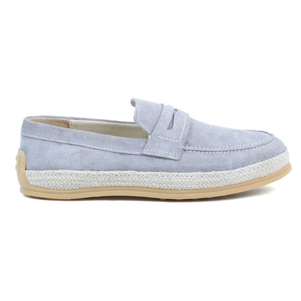 MOCASSINS HOMME EN SUÈDE GRIS CLAIR