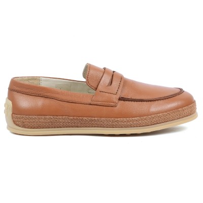 Chaussures homme ELITO EL-2530-CC en cuir lisse camel, mocassin élégant avec semelle tressée