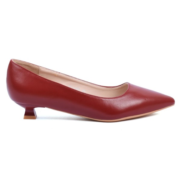 ESCARPINS FEMME ROUGE TALON BAS