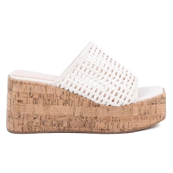 SABOTS FEMME À TALON PLATEFORME BEIGE