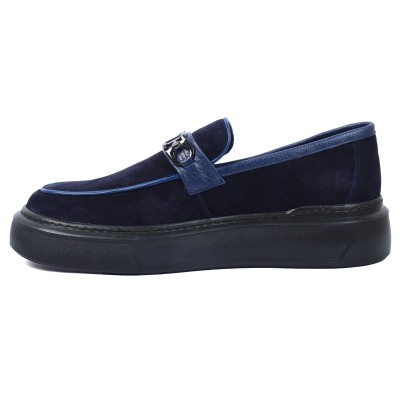 mocassin homme Pablo 100 % cuir bleu