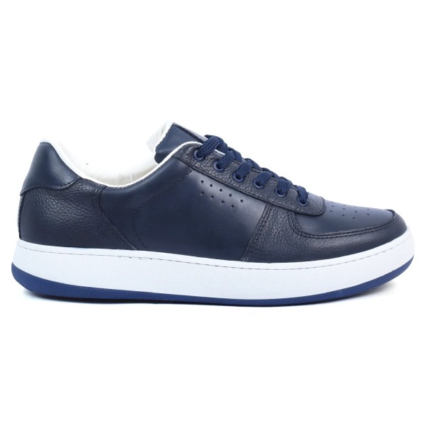 BASKETS HOMME CUIR LACETS CASUAL BLEU MARINE