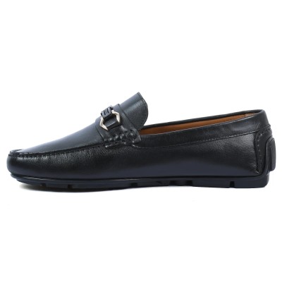 mocassin homme elito 100 % cuir noir el-2594-n