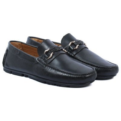 mocassin homme elito 100 % cuir noir el-2594-n