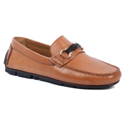 mocassin homme elito 100 % cuir camel el-2594-c