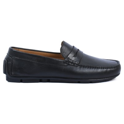 mocassin homme elito 100 % cuir noir el-2591-n