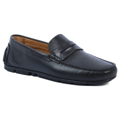 mocassin homme elito 100 % cuir noir el-2591-n