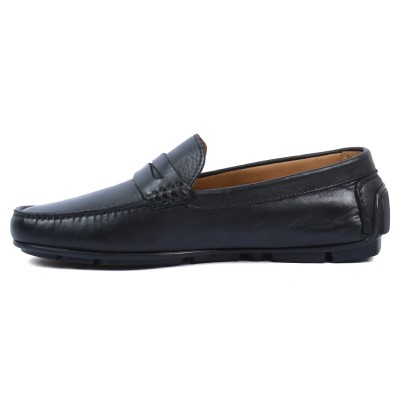 mocassin homme elito 100 % cuir noir el-2591-n