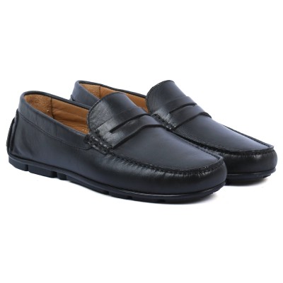 mocassin homme elito 100 % cuir noir el-2591-n