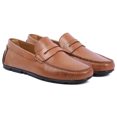 mocassin homme elito 100 % cuir camel el-2591-c