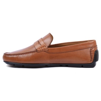 mocassin homme elito 100 % cuir camel el-2591-c